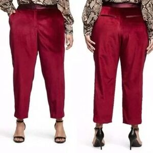 Altuzarra for Target 20th Anniversary Burgundy Velvet Satin Stripe Pants Size 16